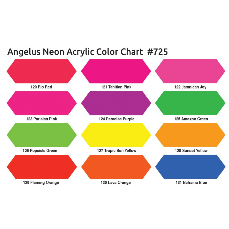 Angelus Neon Colour Chart